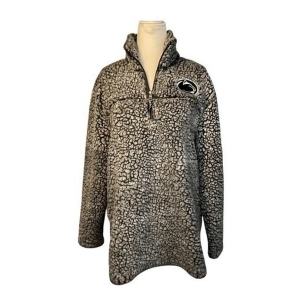Penn State Boxercraft Sherpa Quarter Zip Pullover Jacket Gray Fleece Long Sleeve